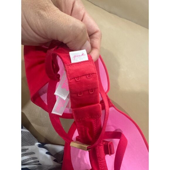 Pink Wear Everywhere Push-Up Bra 32DD Red & Pink Adjustable Straps Lightly Padde - Picture 3 of 5